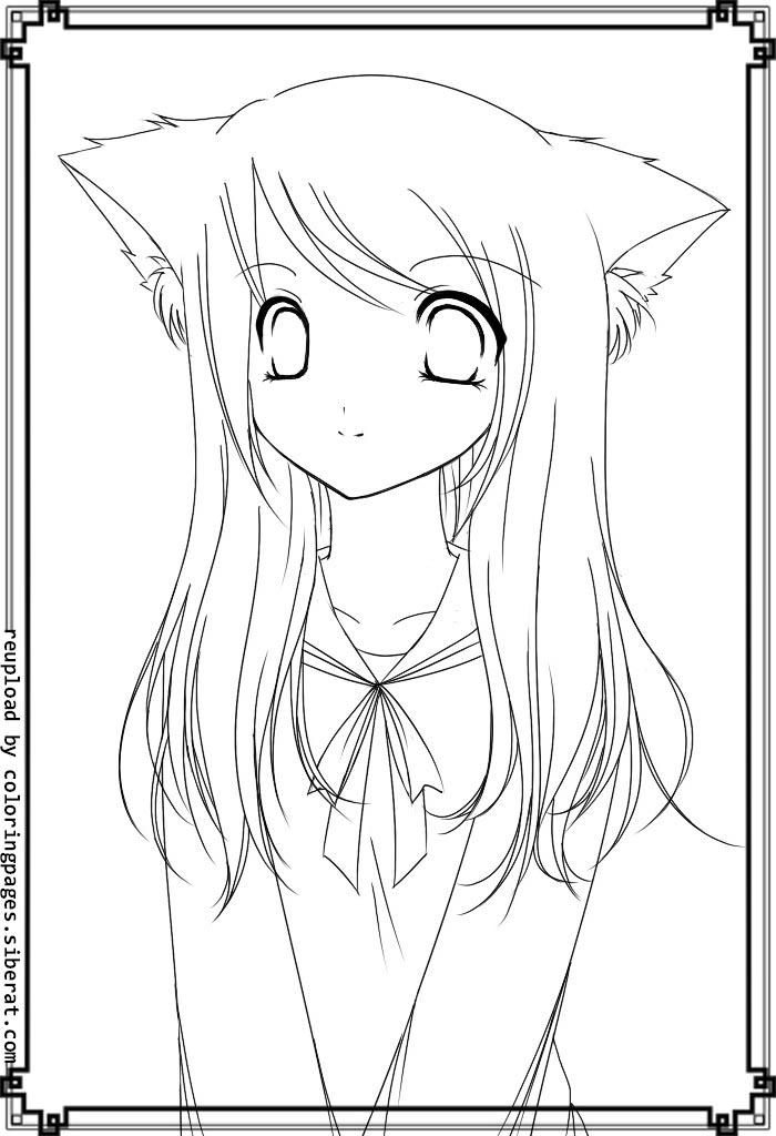 700x1024 Catgirl Color Pages Cute Anime Coloring Pages Cat Girl Brucemama