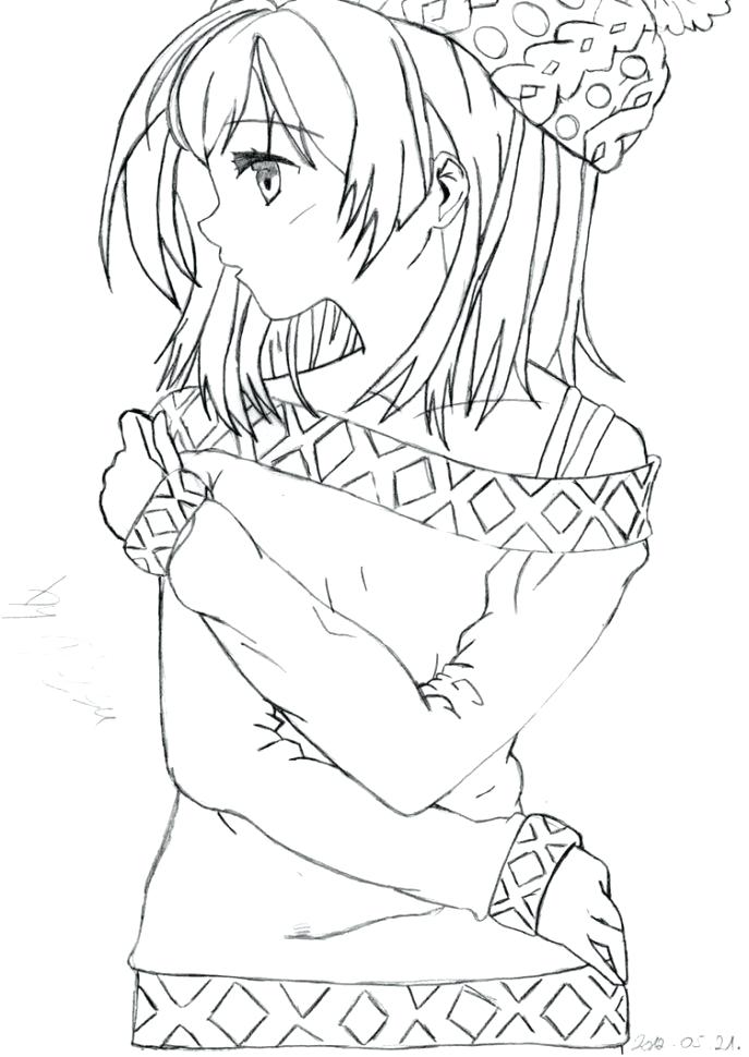 687x970 Anime Coloring Pages To Print