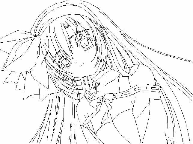 644x483 Anime School Girl Coloring Page Image Clipart Images