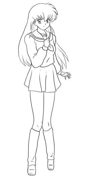 304x600 Anime School Girl Coloring Pages