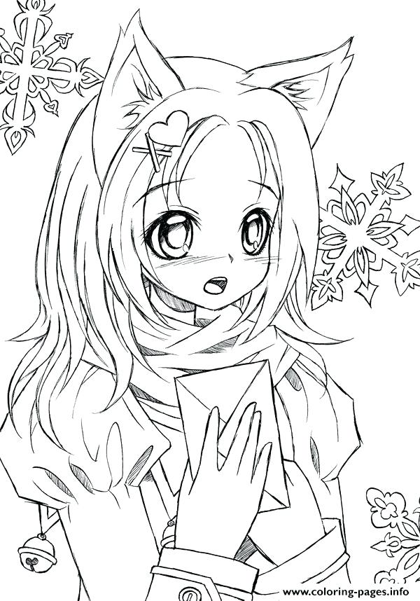 600x858 This Is Anime Girl Coloring Page Images Anime Girl With Headphones