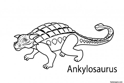 508x338 Printable Dinosaur Ankylosaurus Coloring Pages