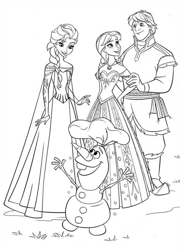 600x840 Anna Elsa Kristoff Olaf Coloring Page Anna Elsa Kristoff