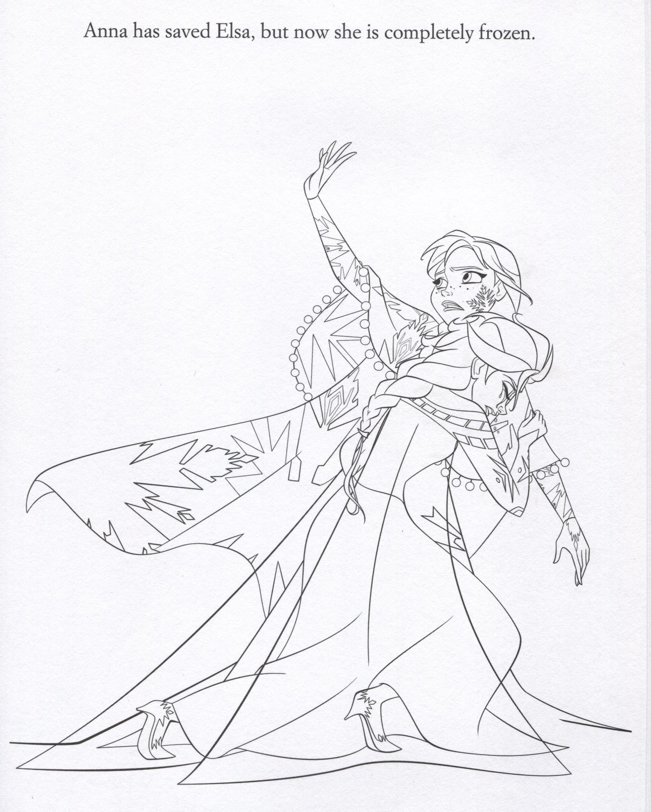2177x2715 Anna Tries To Save Elsa Free Coloring Page Frozen Coloring Book