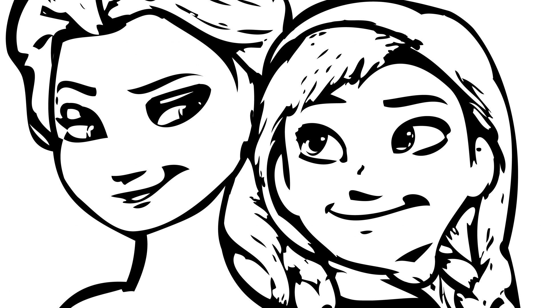 1920x1080 Coloring Pages Disney Frozen Cartoon Elsa And Anna Cartoons