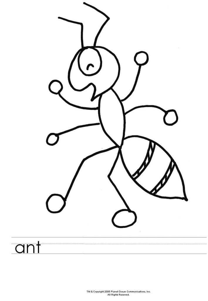 709x1024 Black And White Picture Of Ant To Color Coloring Pages Free