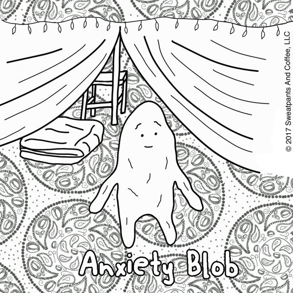600x600 Anxiety Blob Coloring Page Let's Build A Blanket Fort!