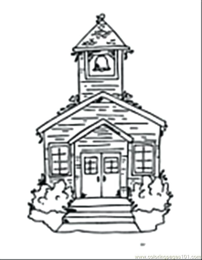 650x836 School Building Coloring Pages To Print Page Free Buildings