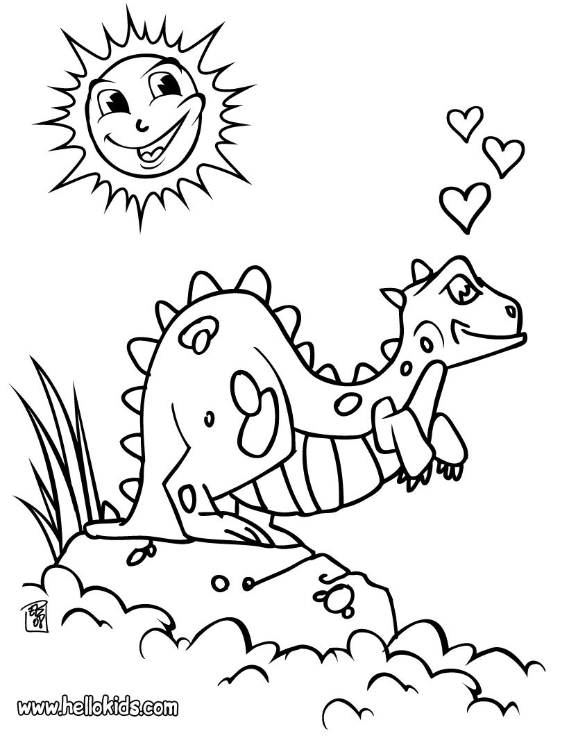 820x1060 Dinosaur In Love Coloring Pages