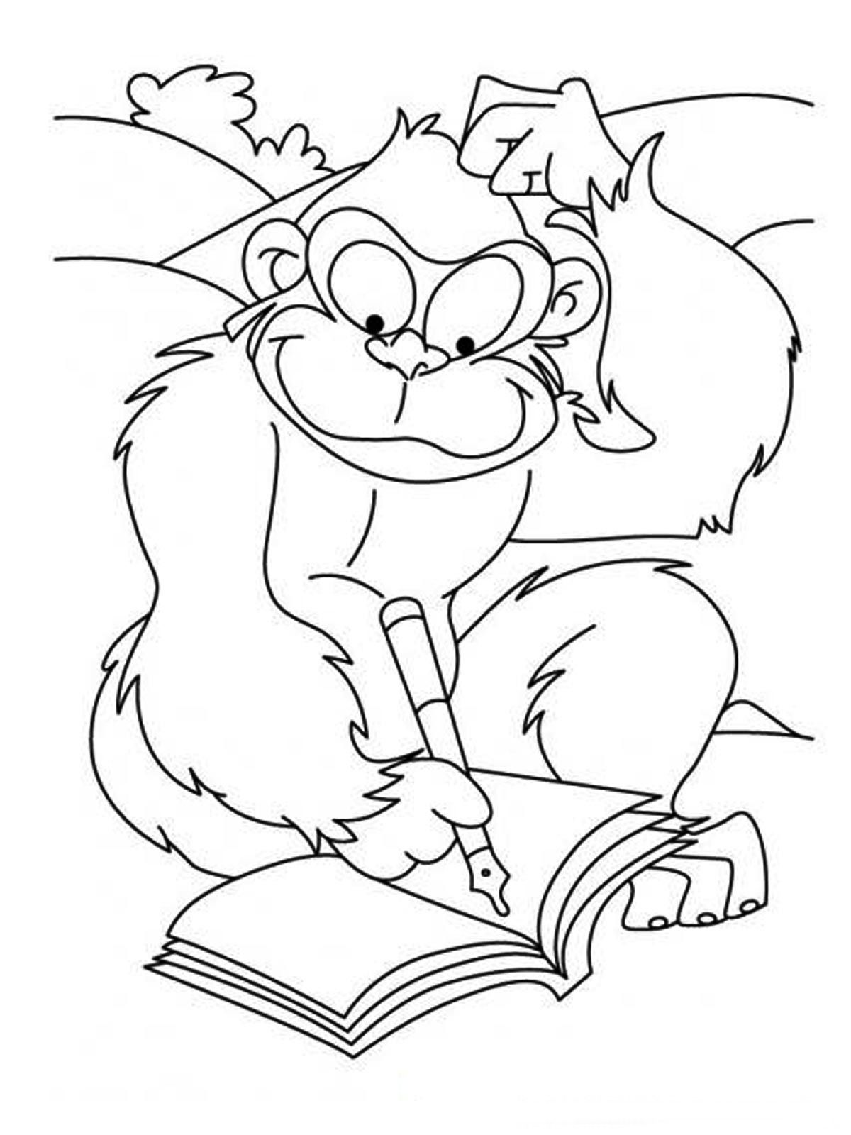 1200x1600 Apes Realistic Coloring Pages Coloriage D'animaux