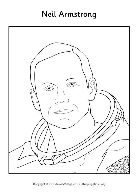 460x650 Neil Armstrong Colouring Page