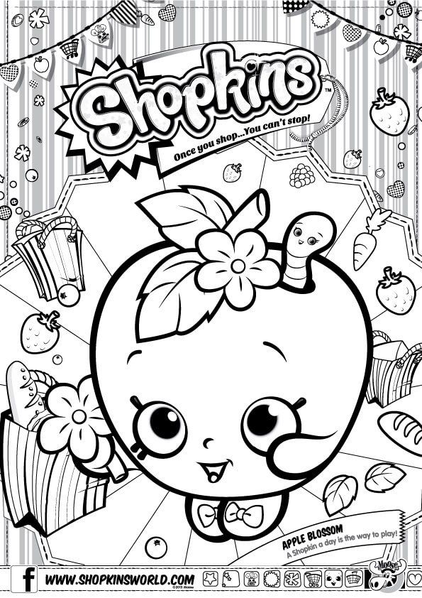 595x842 Shopkins Coloring Pages Season Apple Blossom Party