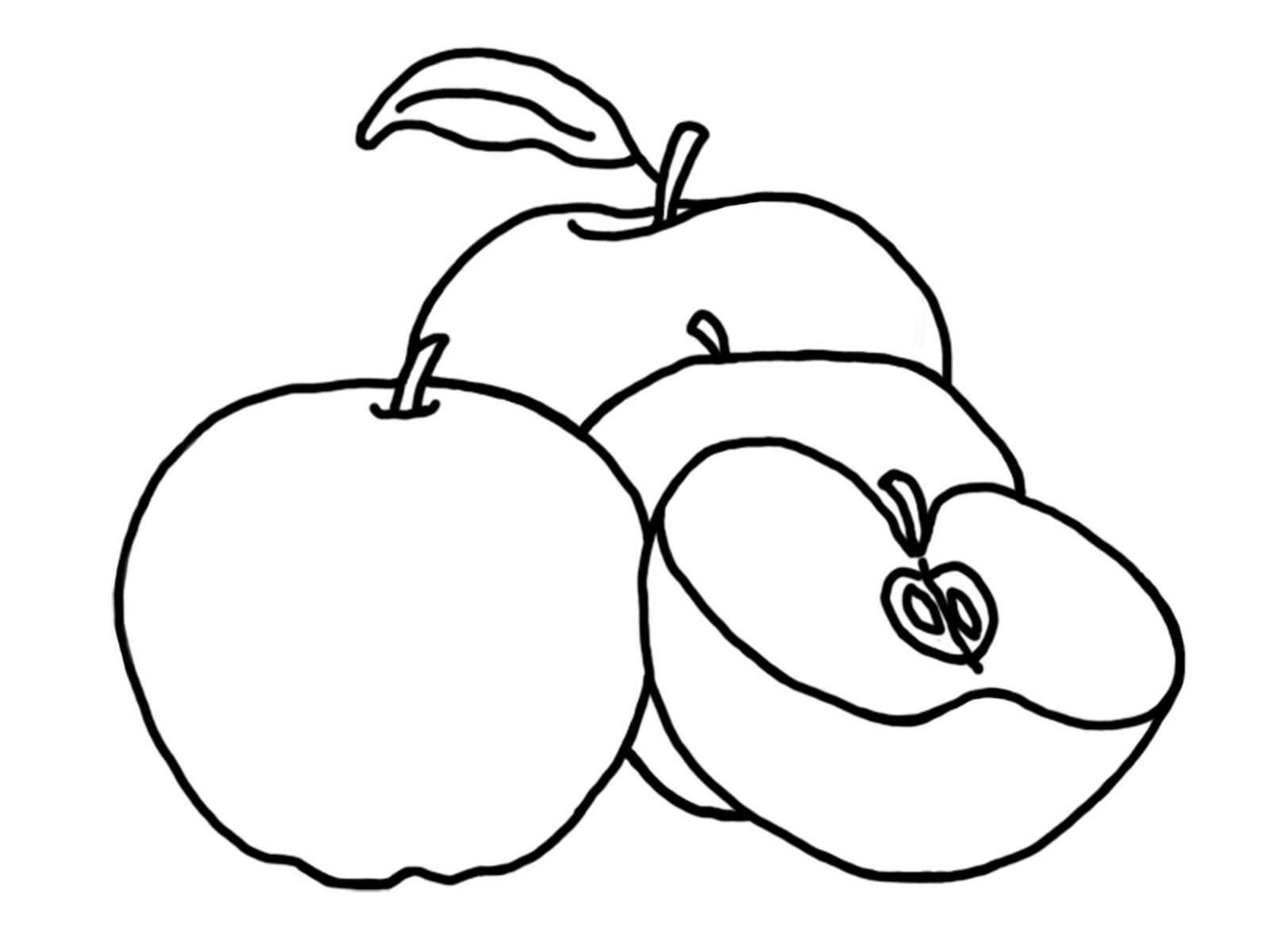1600x1200 Easy Free Apple Fruit Coloring Pages Download Printable Kids