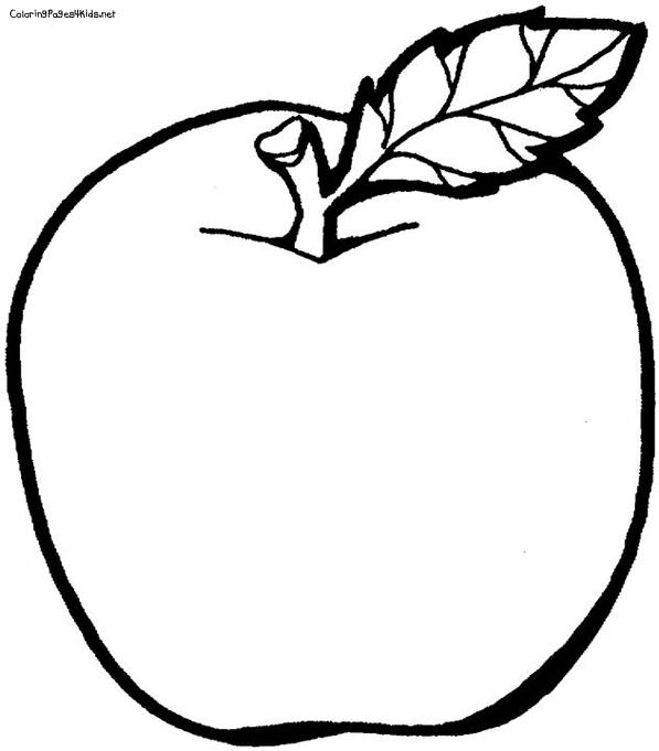 597x681 Coloring Pages Apple Fruit Drawing