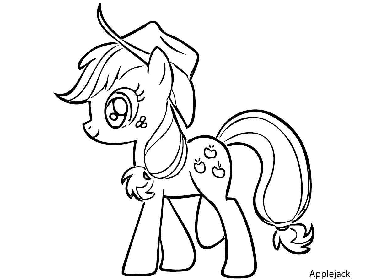 1198x888 Drawn Pony Applejack Coloring Page