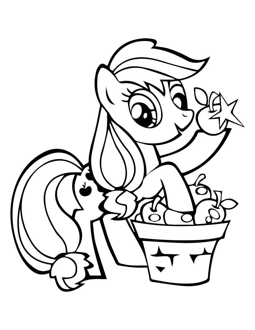 820x1060 Applejack Coloring Page My Little Pony Pick Apples