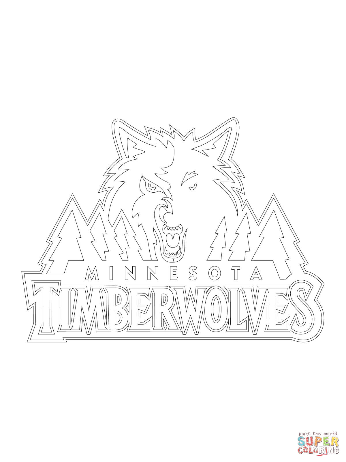 1200x1600 Helpful Timberwolves Coloring Pages Minnesota