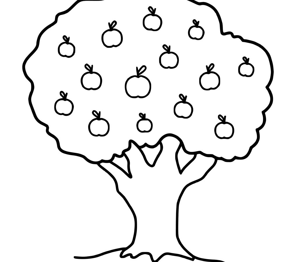1024x900 Printable Coloring Pages Trees Adults Apple Tree Page With Amazing