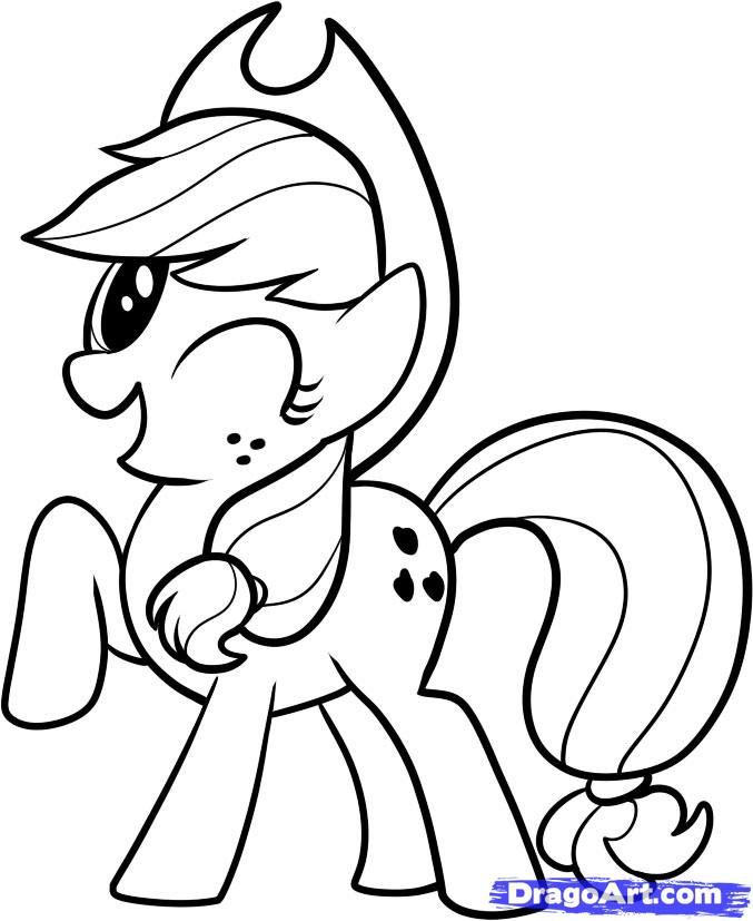 677x827 How To Draw Applejack, My Little Pony, Step