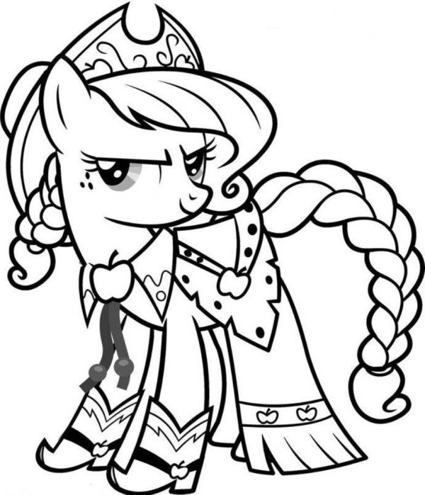 600x699 My Little Pony Coloring Pages Applejack For Kids
