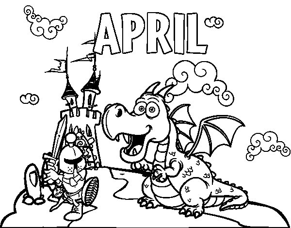 600x470 April Coloring Page