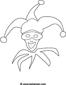 234x300 Jester Coloring Page Joker April Fools Day, Mardi Gras Picture