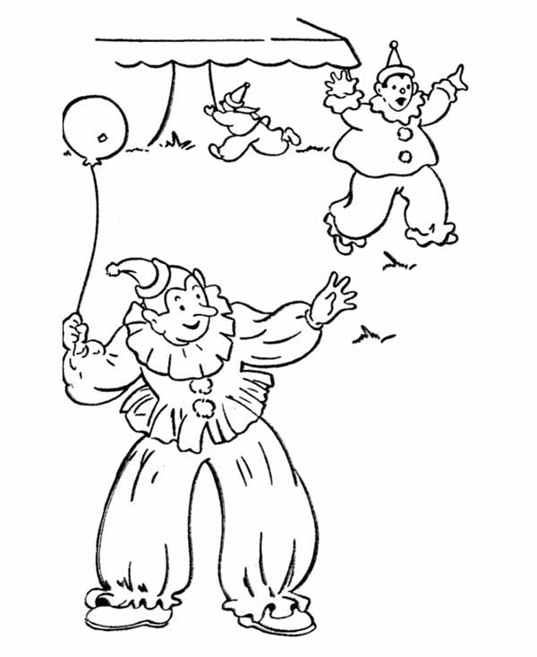 600x734 Three Clowns On April Fools Day Coloring Page Color Luna
