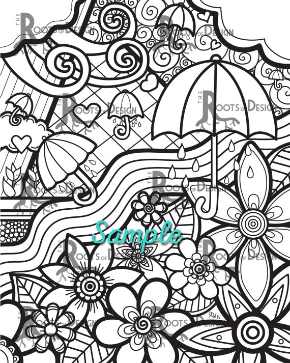 570x713 Instant Download Coloring Page April Showers Bring May
