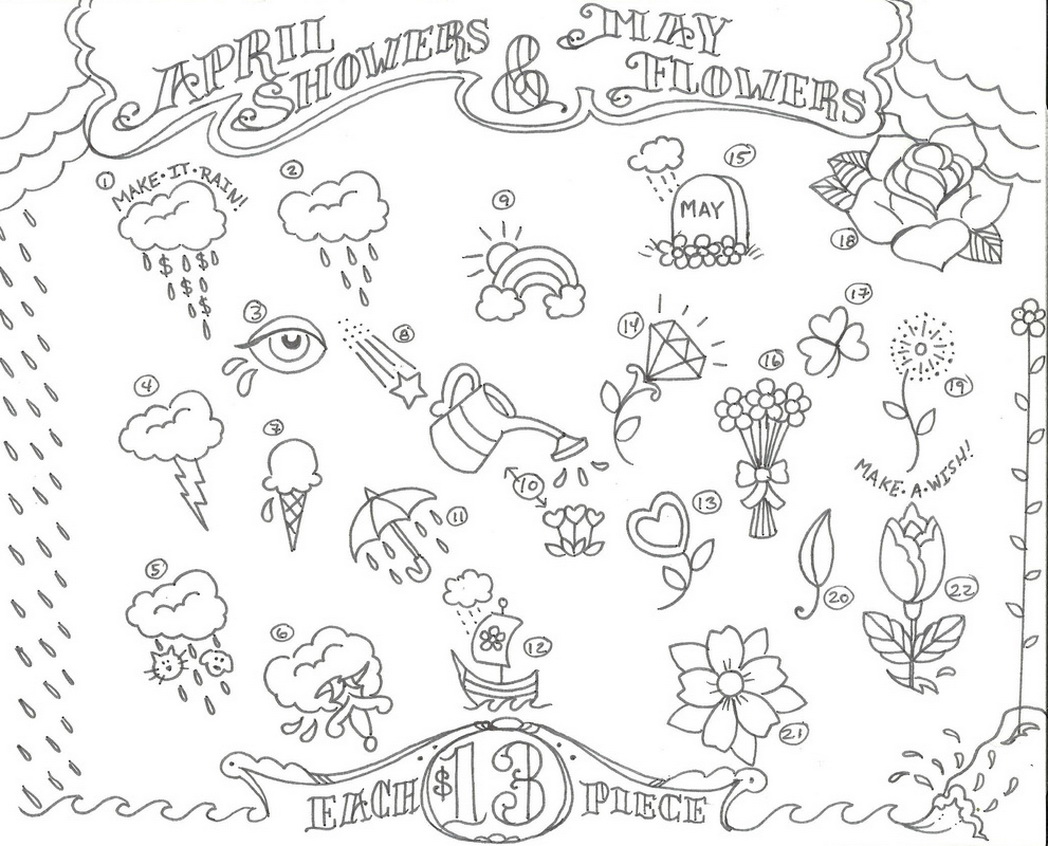 1048x846 April Showers Coloring Pages