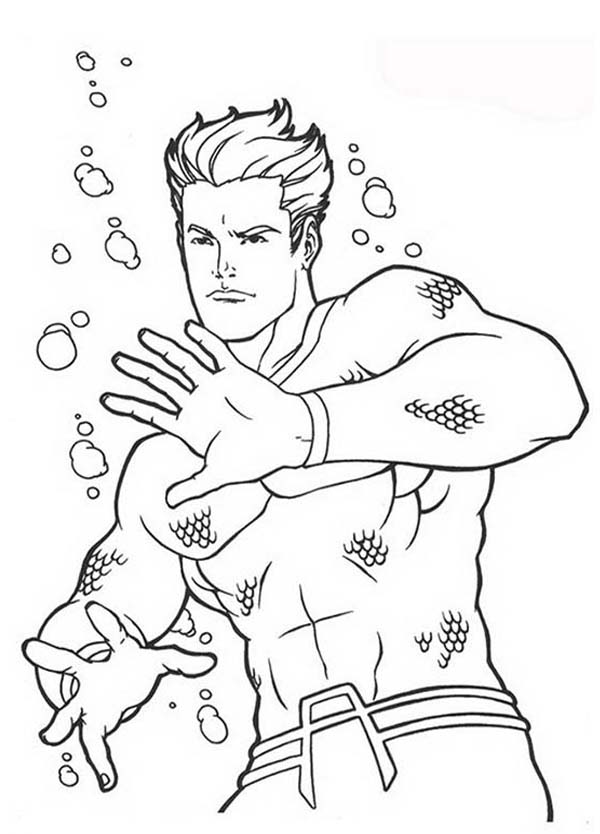 600x834 Aquaman Fighting Pose Coloring Pages Batch Coloring