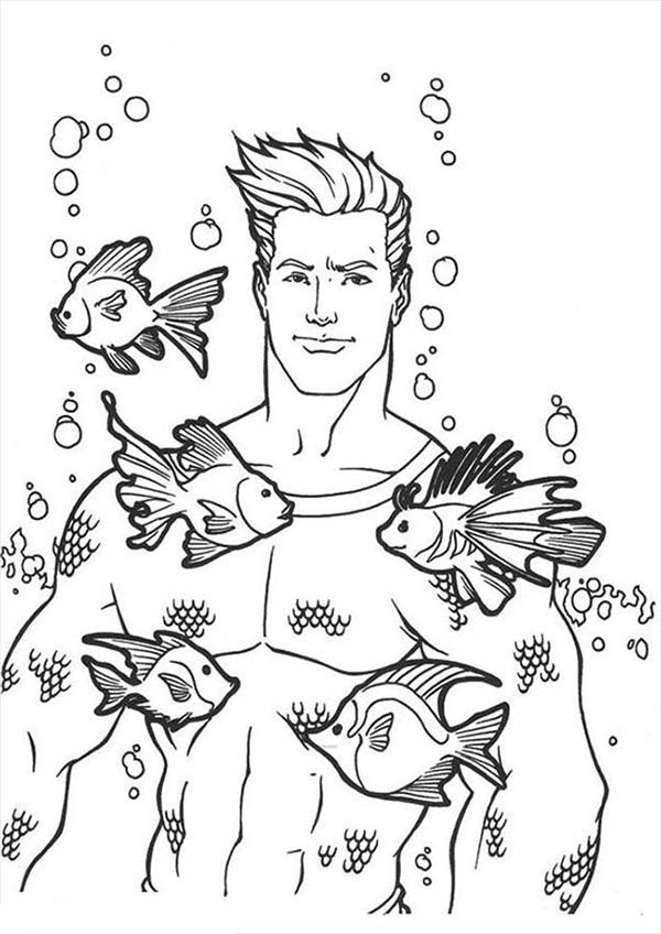 600x848 Aquaman Taking Care Sea Fish Coloring Pages Batch Coloring