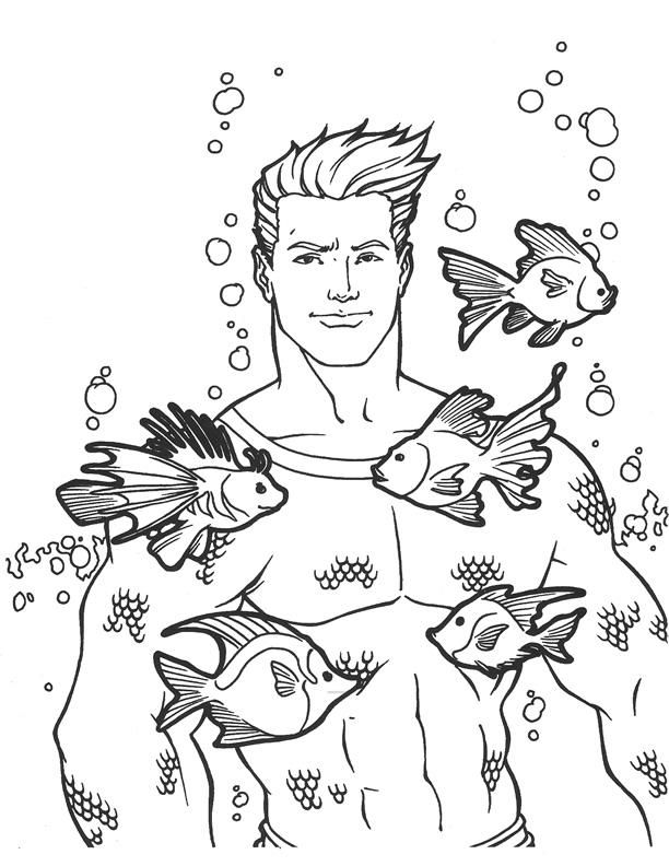 612x792 Aquaman Coloring Kids Dc Super Hero's Pets