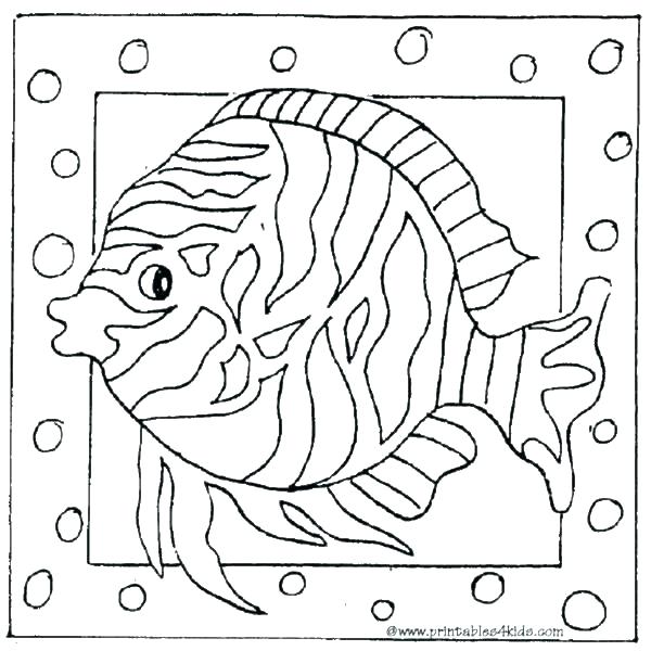 600x600 Fish Printable Coloring Pages Blank Aquarium Coloring Page