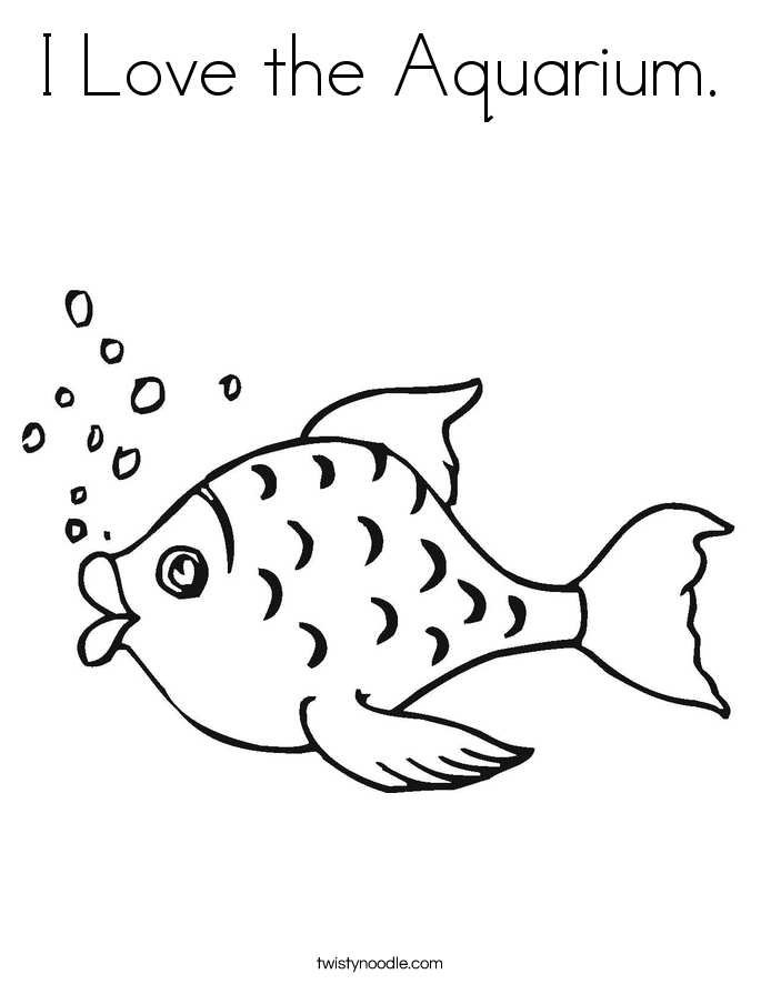 685x886 I Love The Aquarium Coloring Page
