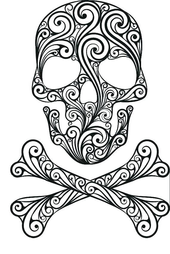 570x849 Coloring Pages Of Sugar Skulls Sugar Skull Coloring Page Keyhole