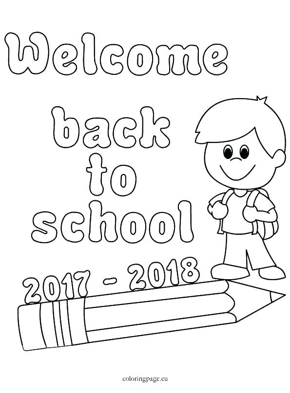 595x808 Back To School Printable Coloring Pages Welcome Kindergarten Page