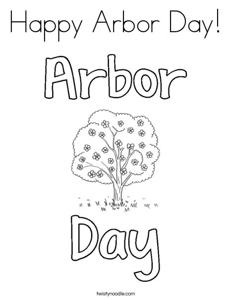 468x605 Happy Arbor Day Coloring Page