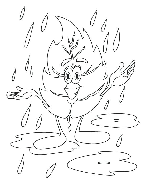 612x792 Leaf Enjoying The Rain On Arbor Day Coloring Pages Download Free