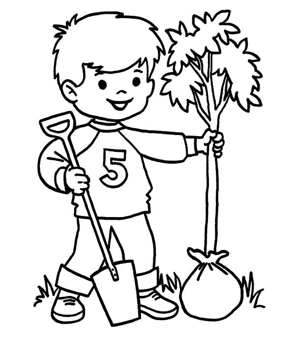 600x734 Prepare To Plant A Tree On Arbor Day Coloring Pages Best Place