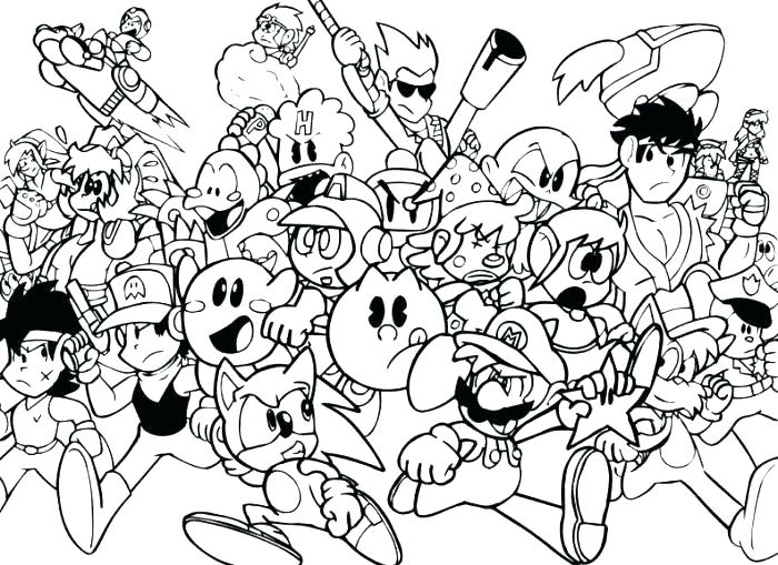 700x509 Video Games Coloring Pages