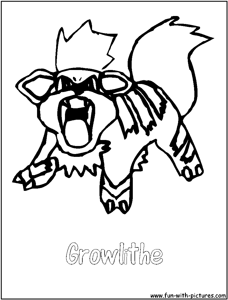 800x1050 Growlithe Coloring Page