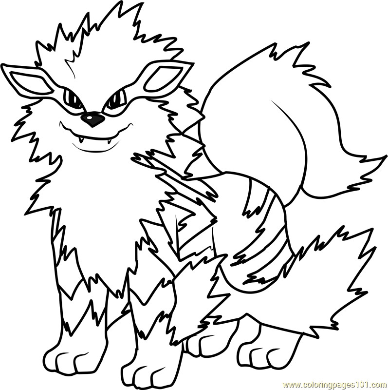 797x800 Arcanine Pokemon Coloring Page Free Pok Mon Pages For Kids