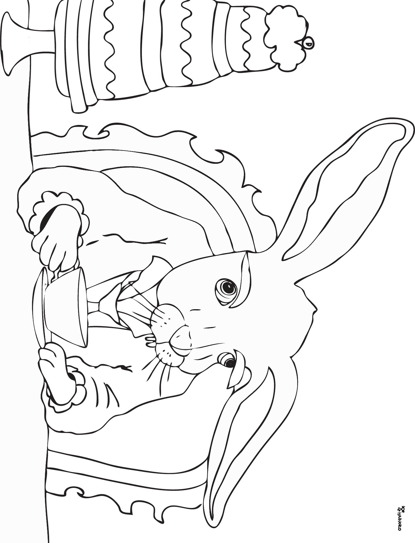 1377x1800 Alice In Wonderland Coloring Pages