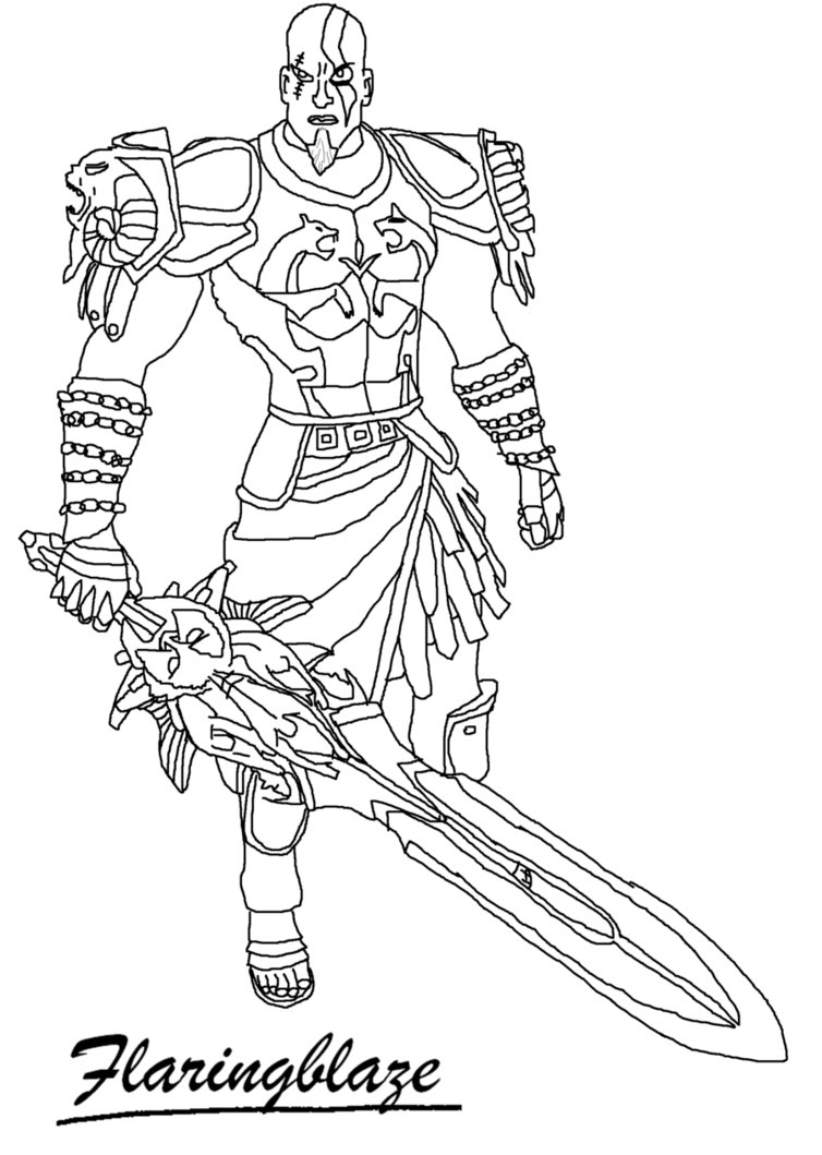 754x1059 God Of War Coloring Pages