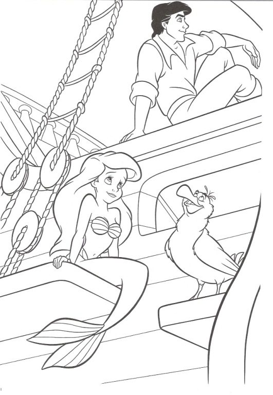 531x768 Ariel Spying On Eric Coloring Page Cartoon Pages
