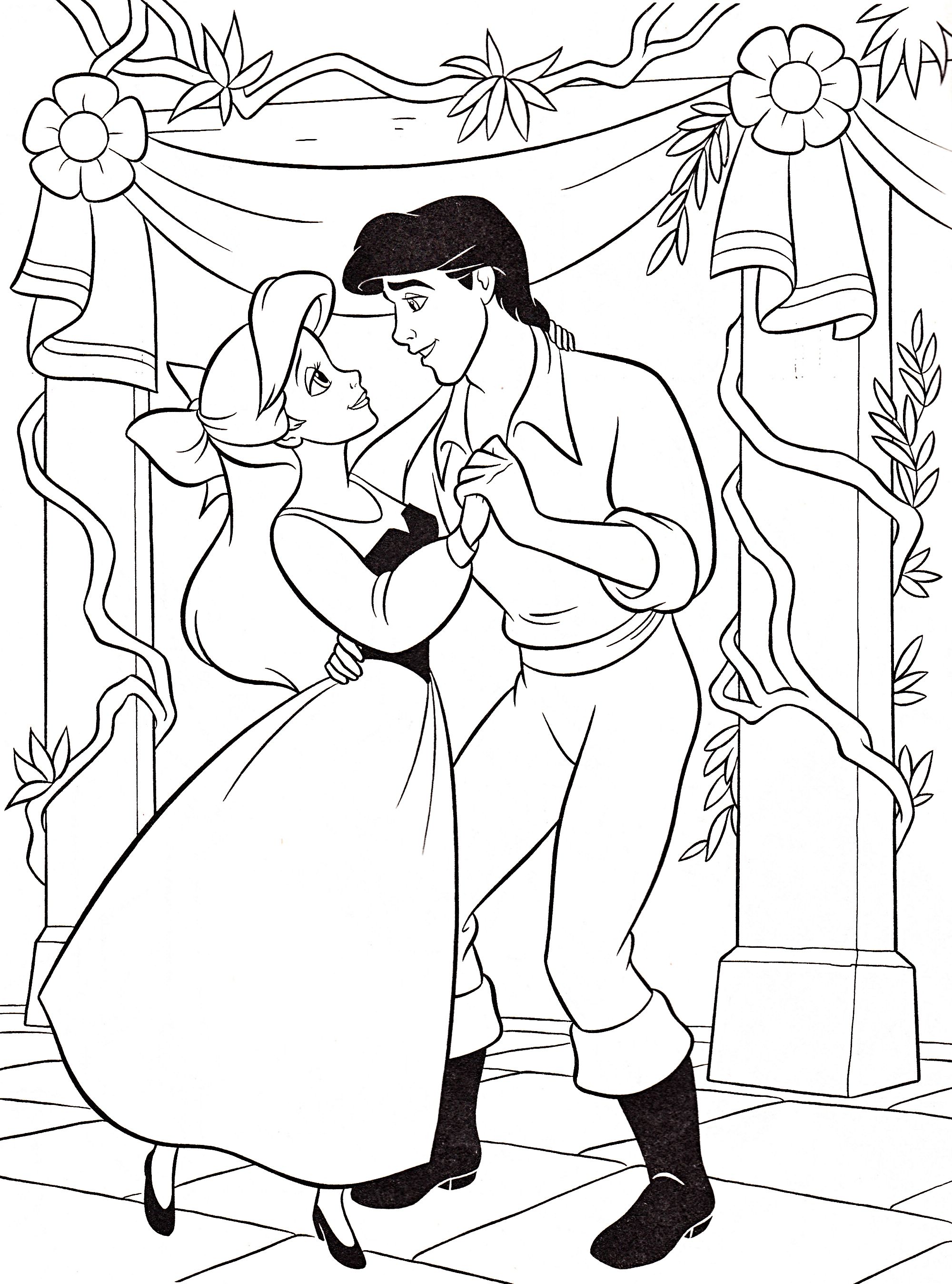 2000x2696 Walt Disney Coloring Pages Princess Ariel Prince Eric