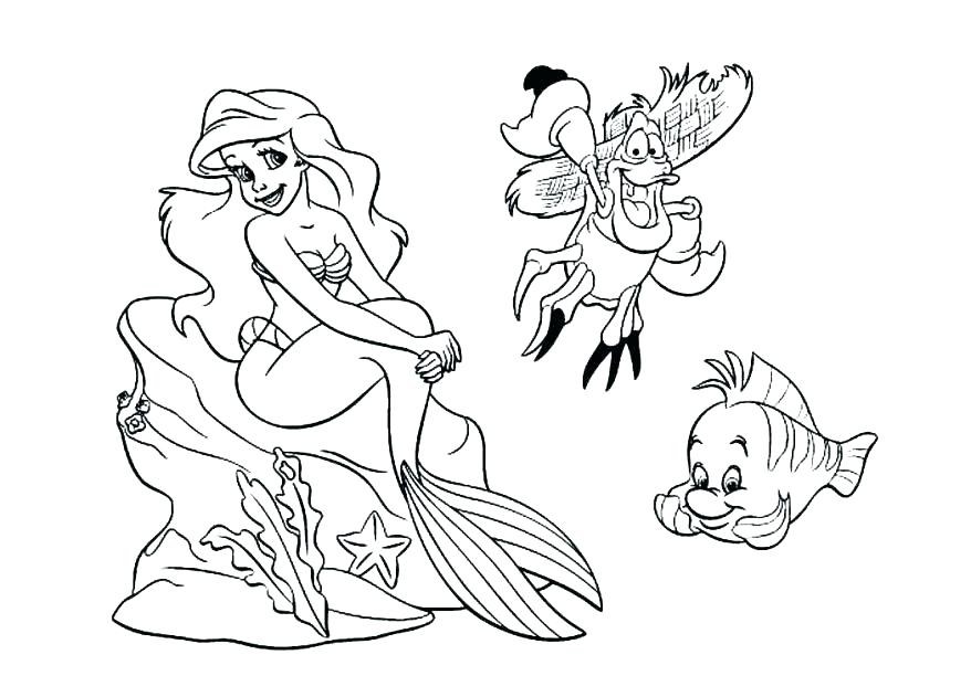 878x631 Cartoon Archives A Page Of A Coloring Pages Kids Little Mermaid