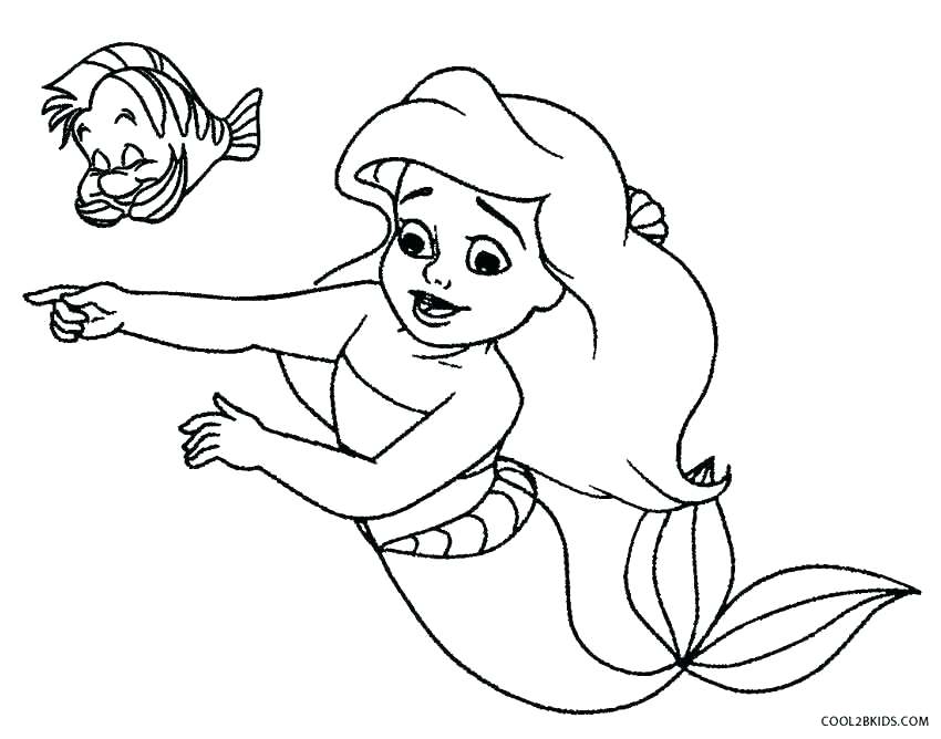 850x668 Ariel Color Pages Mermaid Color Page Baby Mermaid Coloring Pages