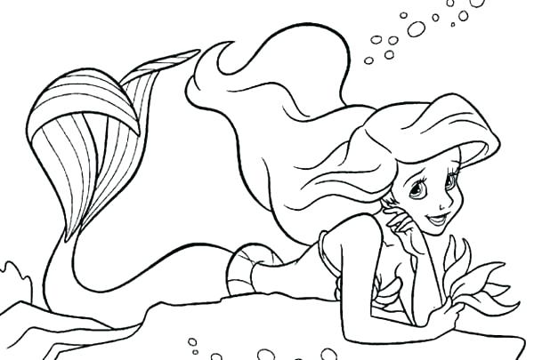 600x405 Princess Ariel Coloring Pages Together With Color Page Little