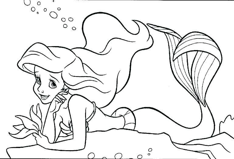 770x524 Ariel Color Page Princess Mermaid Coloring Pages Colouring Free